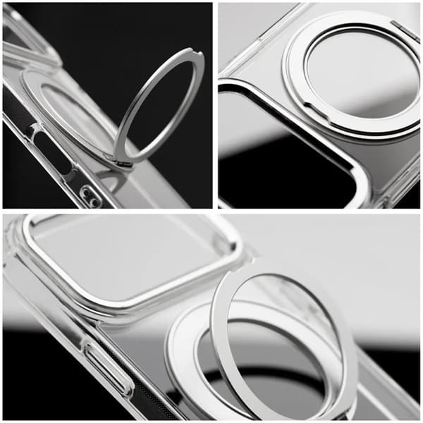 Mobilskal Magafe iPhone 17 Pro Frame Circle med Stand - Svart