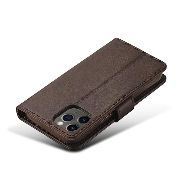 LC.IMEEKE iPhone 12 Plånboksfodral Konstläder - Brun