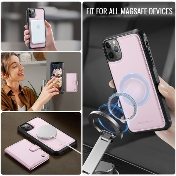 JEEHOOD J09 Mobilskal för iPhone 12 Pro Max 6.7 tum - Rosa