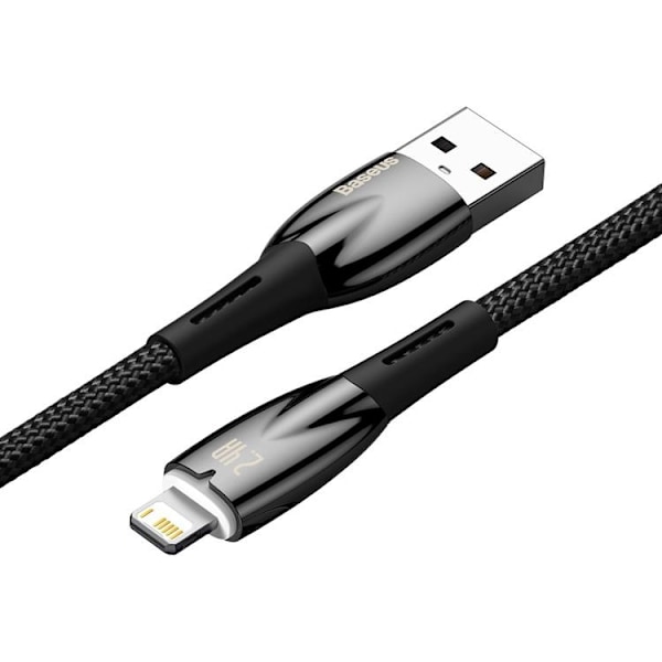 Baseus USB-A till Lightning kabel 2.4 A 2m - Svart Svart