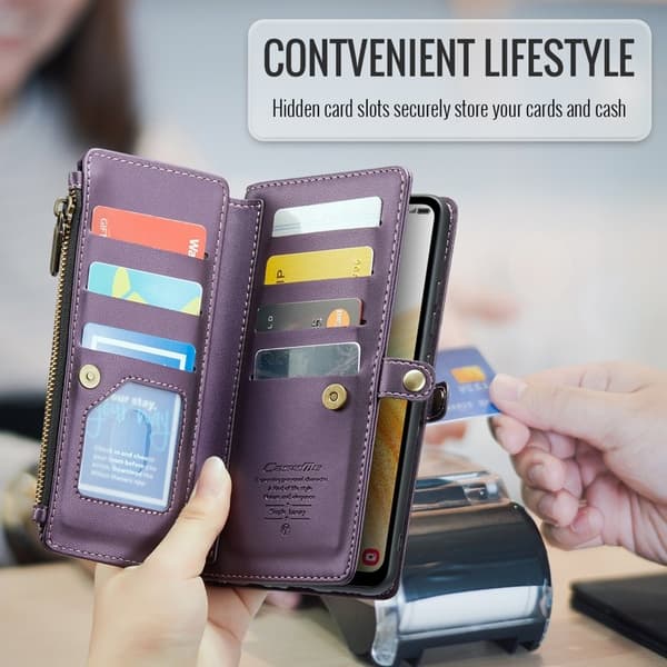 CASEME Plånboksfodral Konstläder för Samsung Galaxy A33 5G - Lila