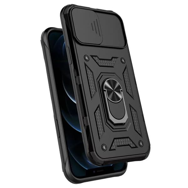 iPhone 14 Plus Skal Kameraskydd Kickstand - Svart Black