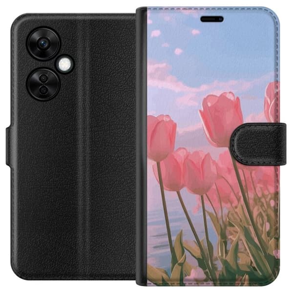 Plånboksfodral till OnePlus Nord CE 3 Lite med Rosa Tulpaner
