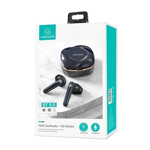 USAMS SD-serie Bluetooth Hörlurar 5.0 TWS - Blå