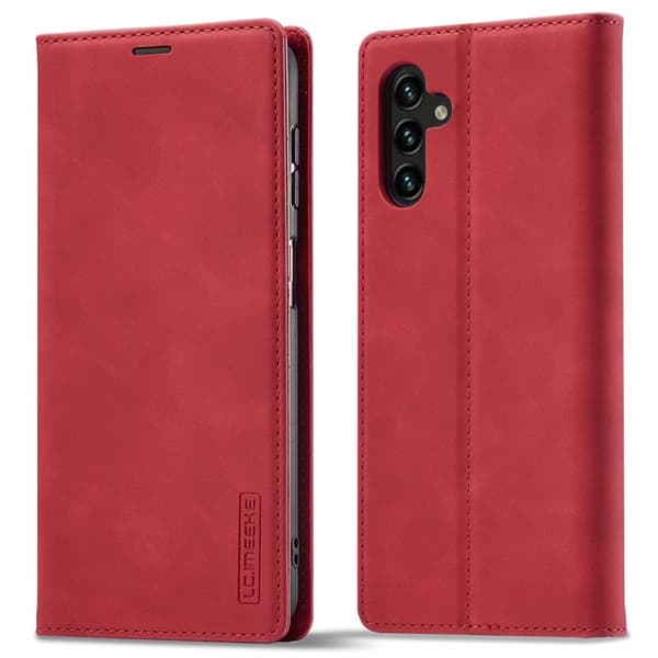 LC.IMEEKE Samsung Galaxy A55 5G Plånboksfodral Konstläder - Röd