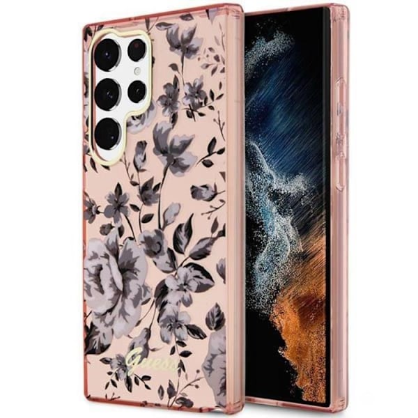 Guess Galaxy S23 Ultra Mobilskal Flower Collection - Rosa