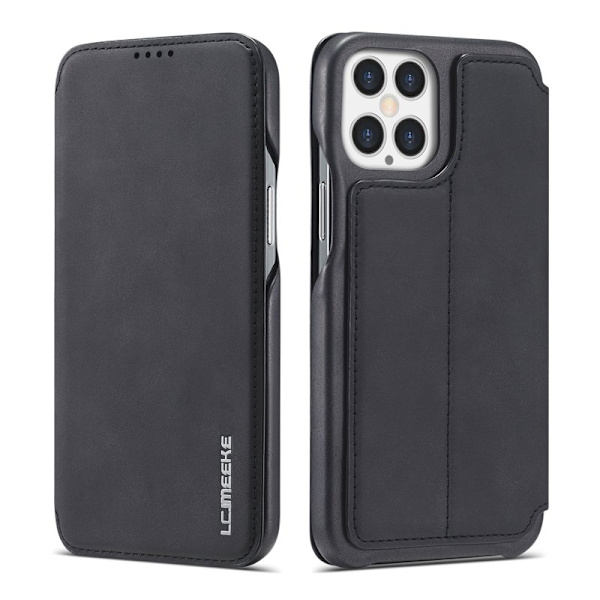 LC.IMEEKE iPhone 12 Pro Max Plånboksfodral Konstläder - Svart