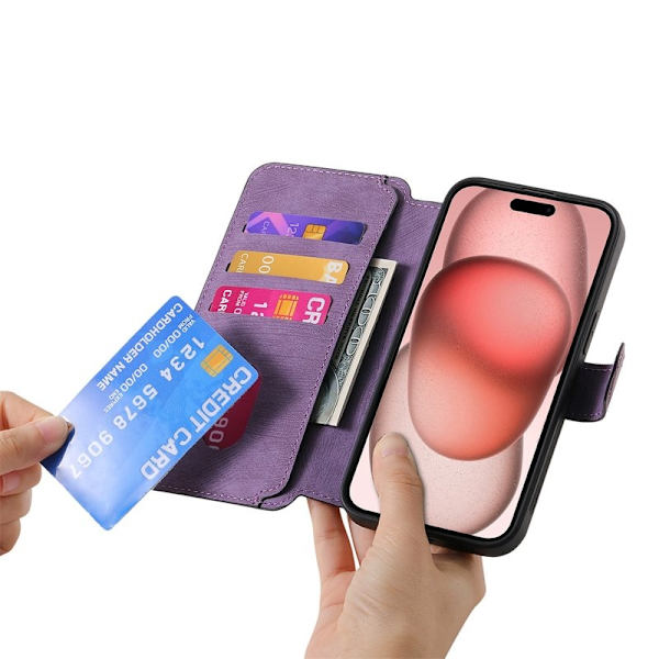 CASENEO iPhone 14 Plus Plånboksfodral Konstläder - Lila