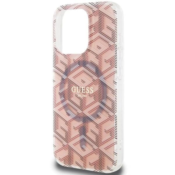 Guess Mobilskal till iPhone 15 Pro Magsafe IML GCube - Rosa Rosa