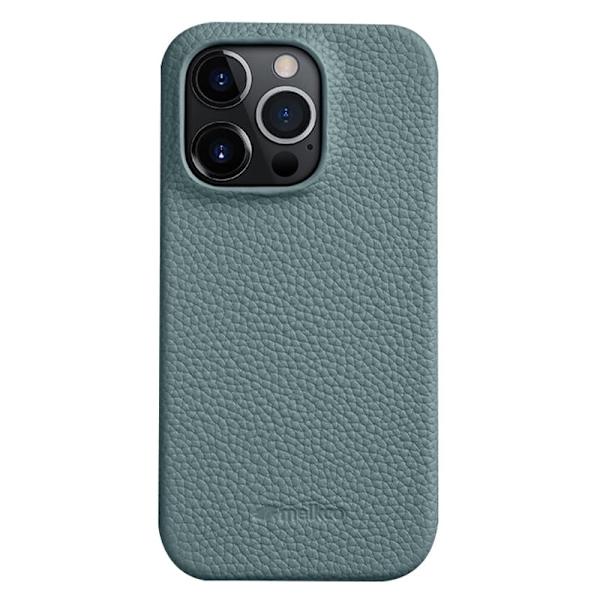 MELKCO Skyddande Mobilskal för iPhone 15 Pro Max, Äkta Läder, Blå