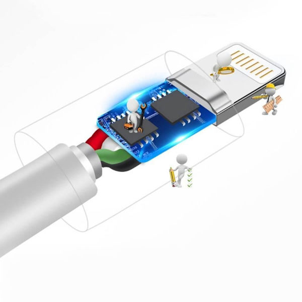Dudao USB/lightning laddnings Kabel 3A 1m L1L Vit Vit