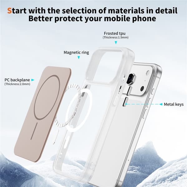 Mobilskal till iPhone 17 Pro Max MagSafe Skin Touch TPU PC - Guld Guld