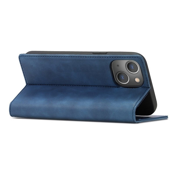 LC.IMEEKE iPhone 15 Plus Plånboksfodral Konstläder- Blå