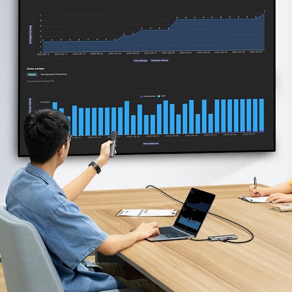 Baseus StarJoy HUB 8-Port USB-C - 3x USB-A - Grå
