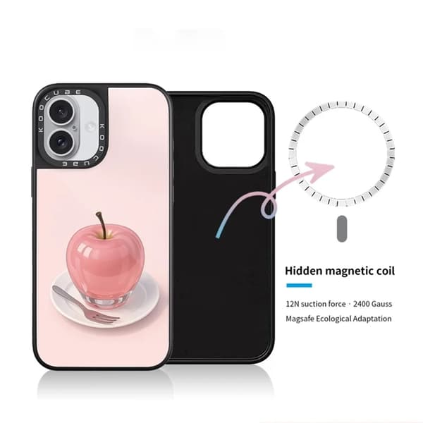 Mobilskal till iPhone 17 MagSafe Aluminium Silikon Rosa