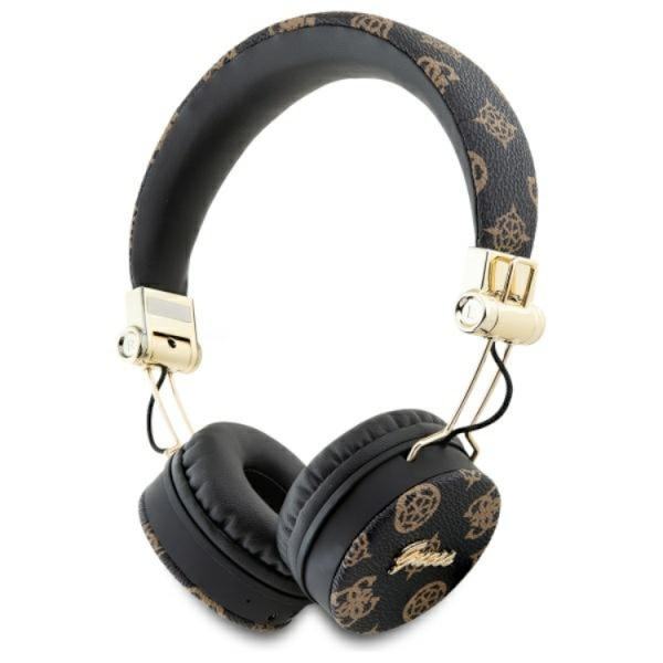 Guess Bluetooth On-Ear ENC Hörlurar Peony Script Round Shape Svart