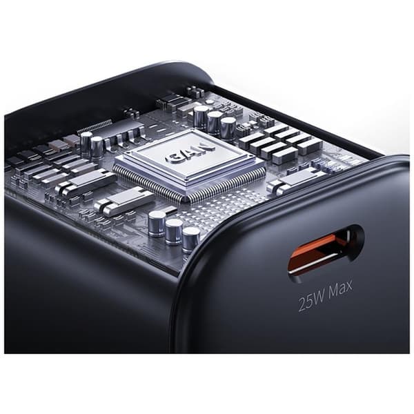 USAMS Hurtigoplader 25W USB-C GaN Mini JC CC289 - Sort Svart