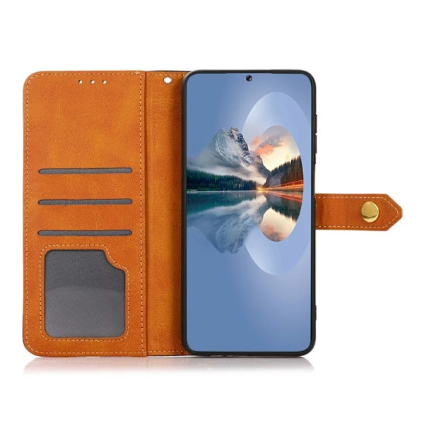 KHAZNEH iPhone 17 Pro Max Plånboksfodral Läder Stativ Roséguld