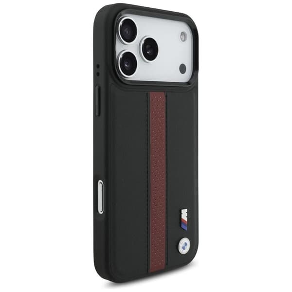BMW telefontaske til iPhone 17 Pro Max MagSafe M perforeret stribe logo - rød Röd