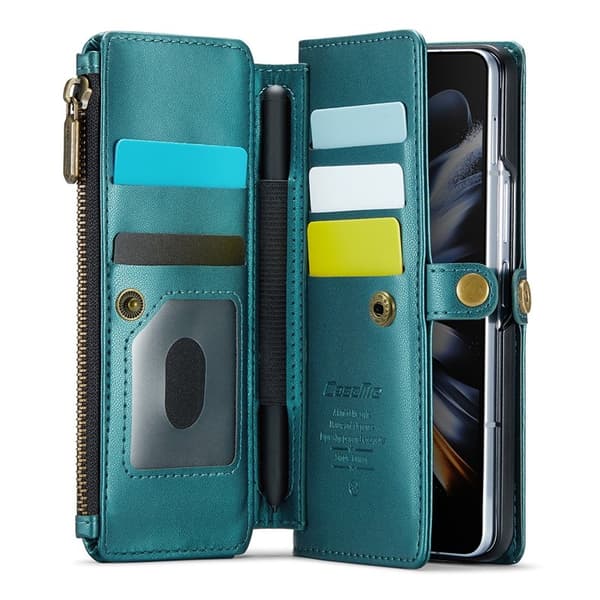CASEME Plånboksfodral Konstläder för Samsung Galaxy Z Fold4 5G - Grön