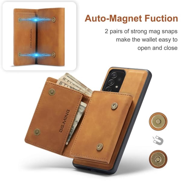 DG.MING 2-in-1 Plånboksfodral för Samsung Galaxy A33 5G - Brun
