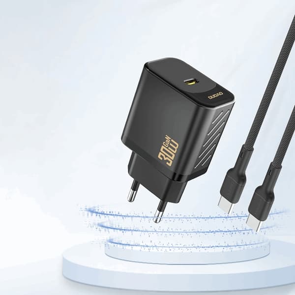 Dudao Hurtigoplader 30W A27P PD GaN USB-C - Sort Svart