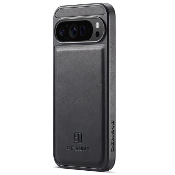 DG.MING Mobilskal till Google Pixel 9 Pro XL Anti-Drop Läder Svart