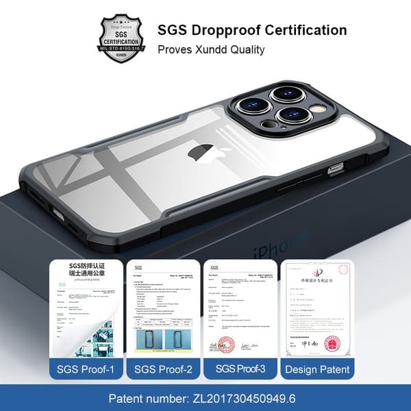 XUNDD Mobilskal till iPhone 15 Pro Drop-proof Skyddande - Svart