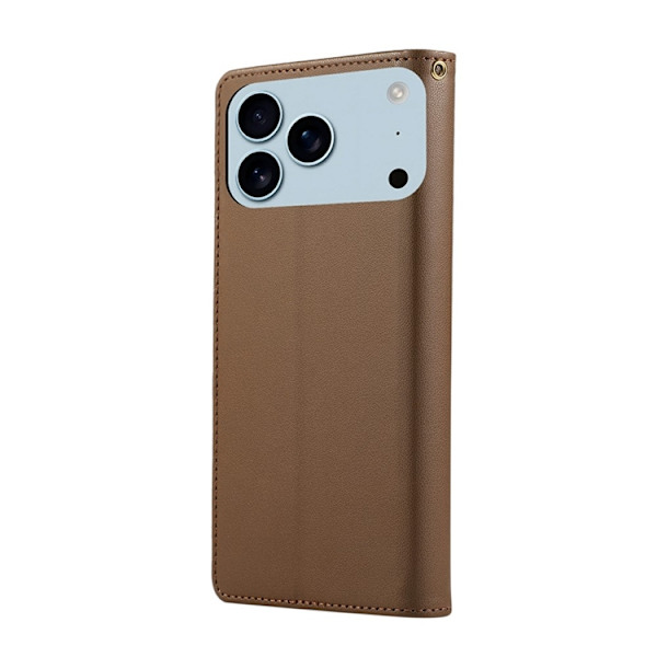 iPhone 17 Pro Max Plånboksfodral RFID Rhombus Läder - Brun Brun