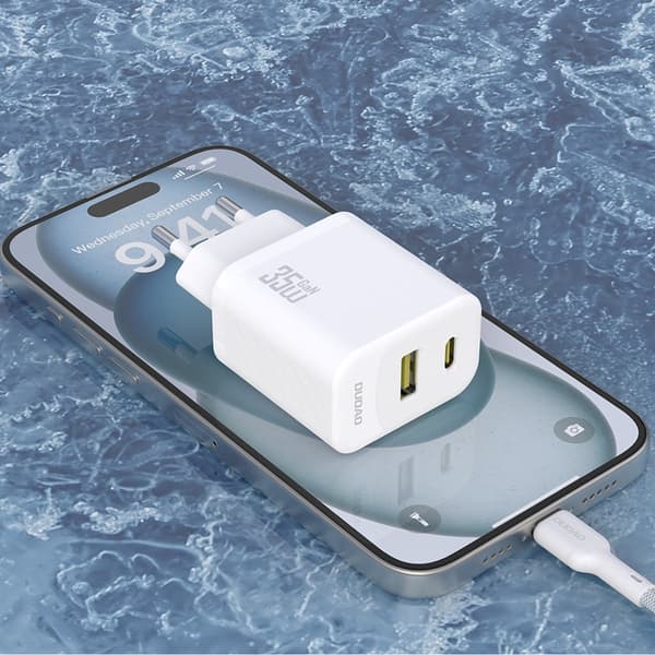 Dudao Snabbladdare USB-C USB-A PD 35W GaN med USB-C Kabel A27MaxCEU - Vit Vit
