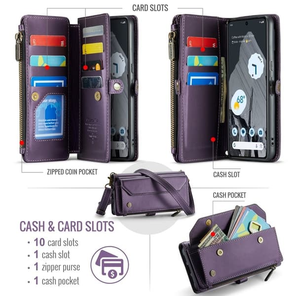 CASEME Plånboksfodral Konstläder till Google Pixel 8 Pro - Lila