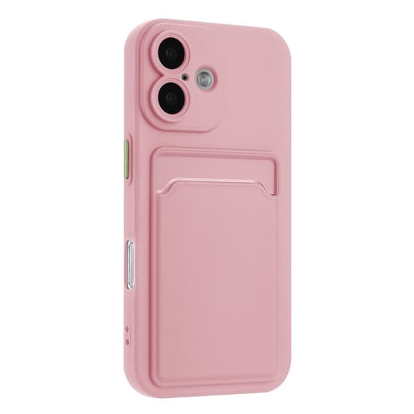 Mobilskal till iPhone 16 Plus Korthållare TPU - Rosa Rosa