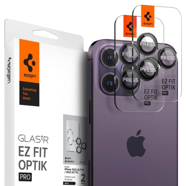 Spigen [2-PACK] iPhone 14 Pro/14 Pro Max kameralinsecover i Harden