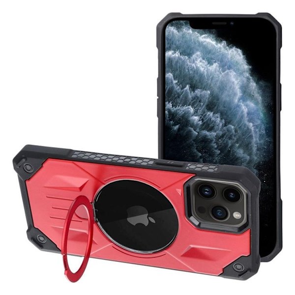 iPhone 11 Pro Mobilskal Magsafe Ringhållare Armor - Röd