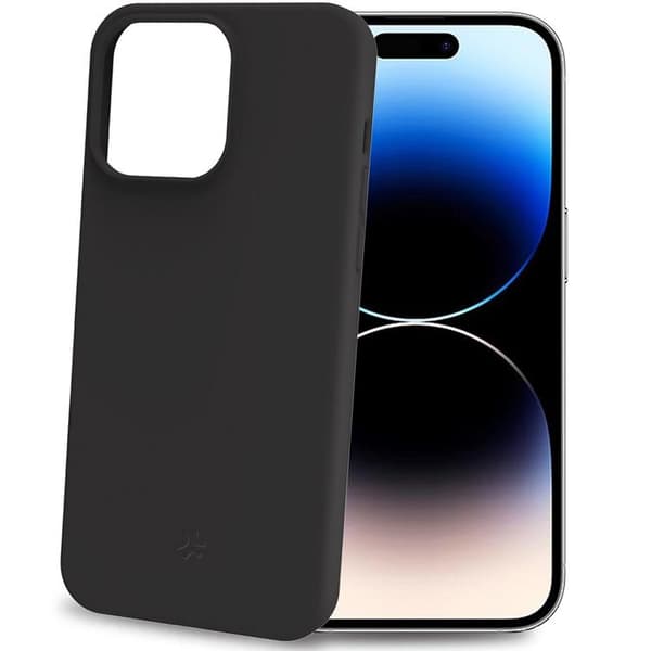 Celly Mobilskal till iPhone 15 Pro Cromo Soft Rubber - Svart Svart