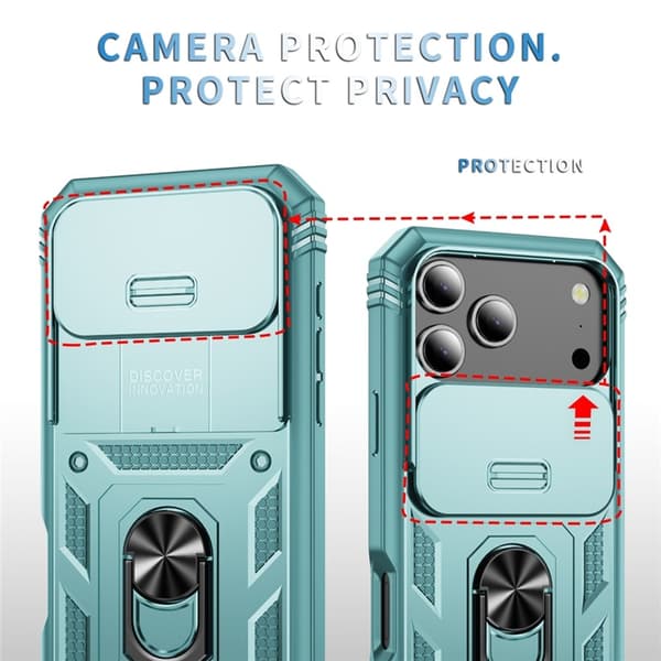 Mobilskal till iPhone 17 Pro Slide Camshield Kickstand - Grön Grön