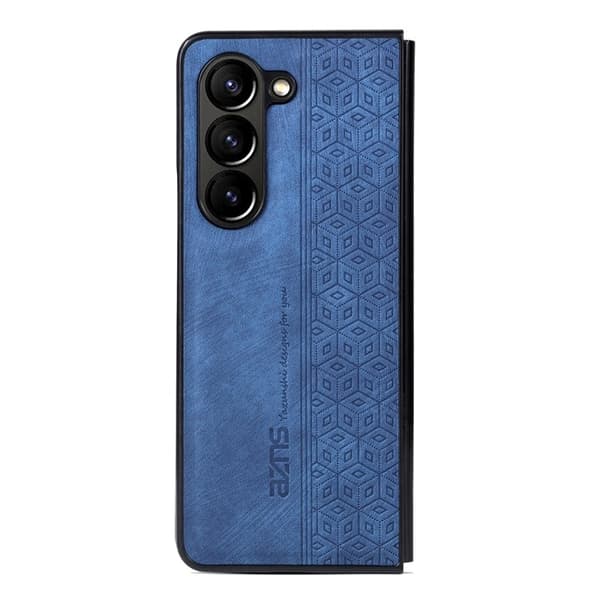 AZNS Samsung Galaxy Z Fold5 Plånboksfodral Konstläder - Blå