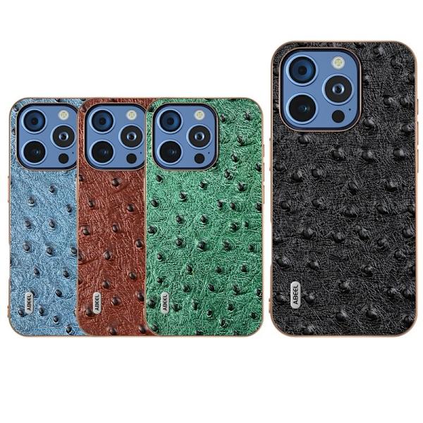 ABEEL Mobilskal till iPhone 16 Pro Max Electroplating Äkta Läder - Brun