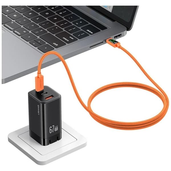 USAMS USB-C till USB-C 60W Kabel 1.2m SJ773 - Orange Orange