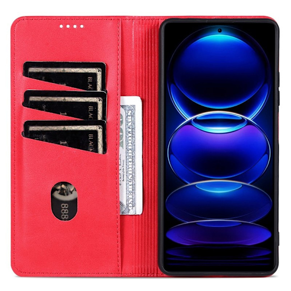 AZNS Samsung Galaxy A06 Plånboksfodral Konstläder - Röd