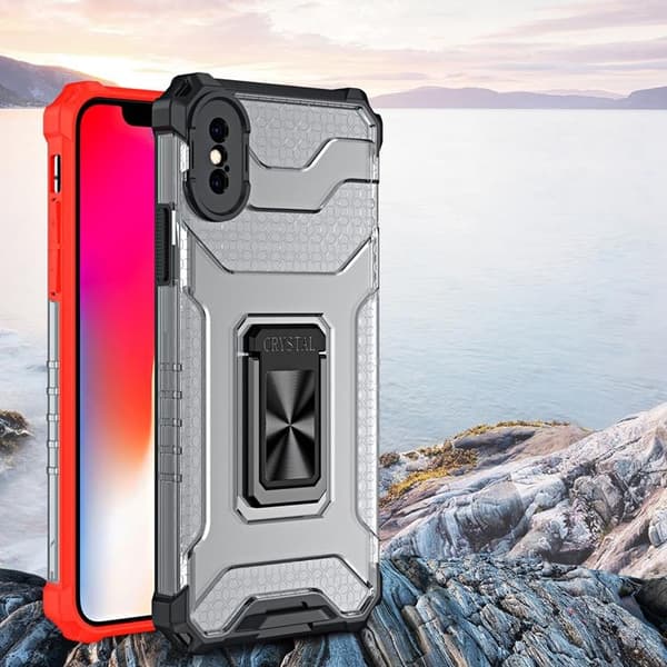 Crystal Ring Kickstand Skal iPhone XS Max - Röd Röd