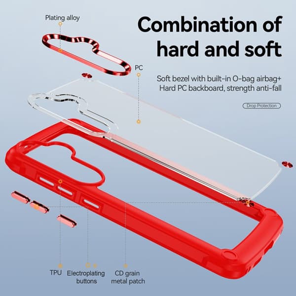 Mobilskal för Samsung Galaxy S26 Plus Stötbeständig PC + TPU - Röd