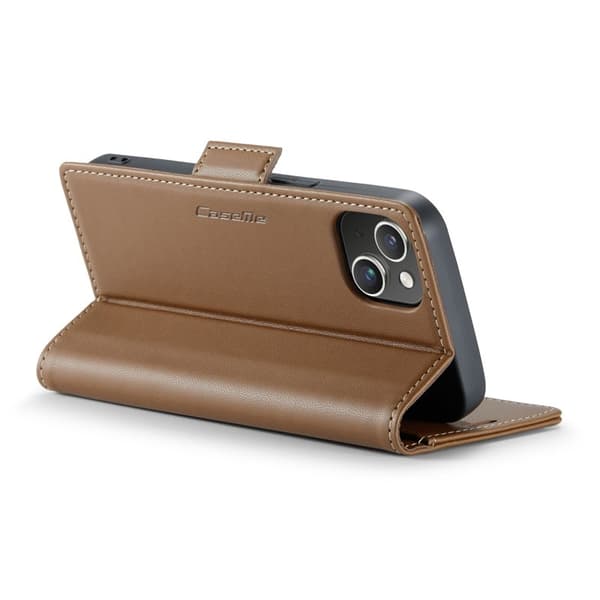 CASEME Plånboksfodral Konstläder för iPhone 13 RFID-Skydd - Brun