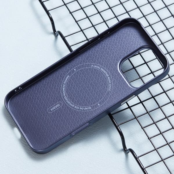 X-LEVEL Mobilskal till iPhone 16 Pro Magnetiskt Blå Rhombus Textur