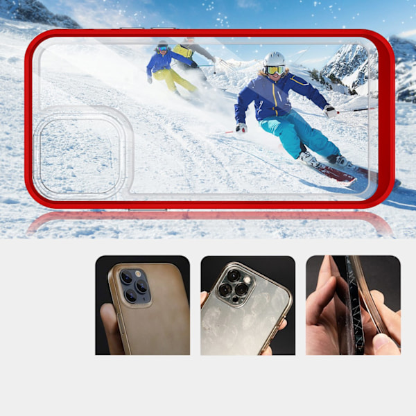 iPhone 13 Pro Max Skal Clear 3in1 - Röd