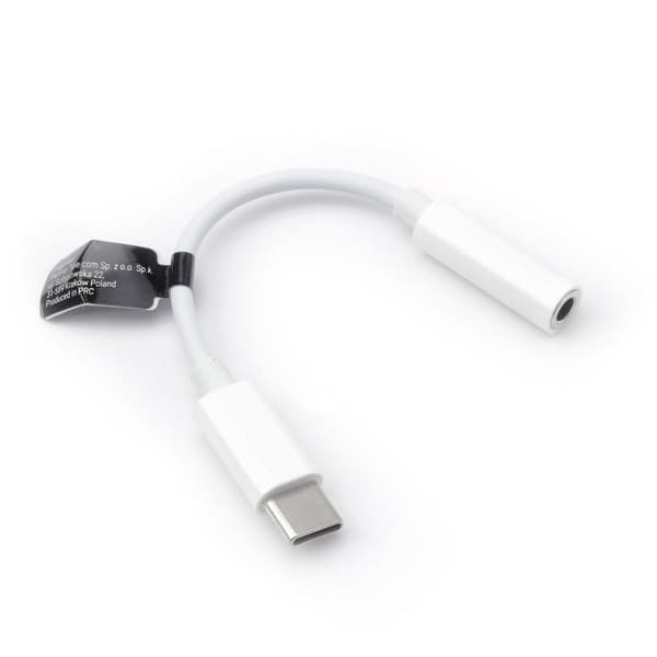Adapter HF/Audio USB-C til Jack 3.5mm hvid BOX Vit