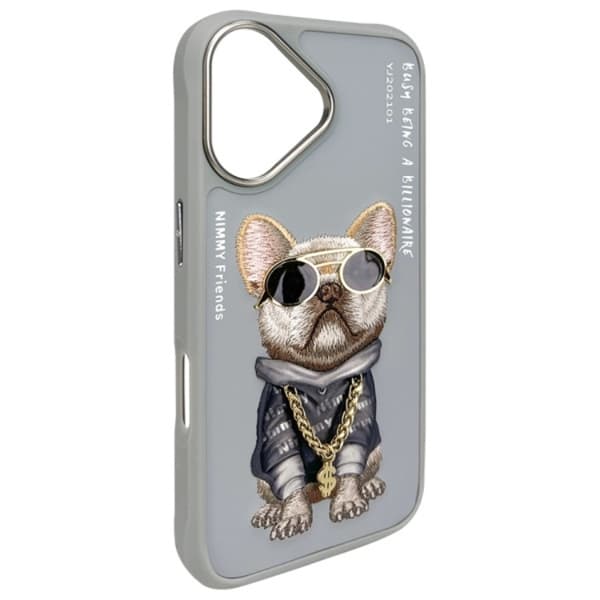 Nimmy Mobilskal till iPhone 16 Glasses Cool Dog - Grå Grå