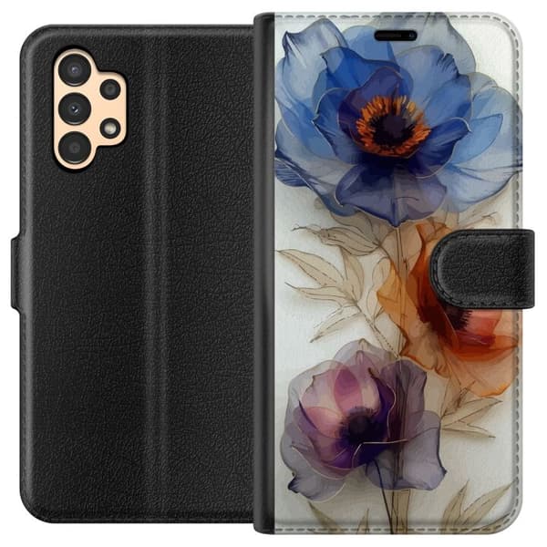 Plånboksfodral till Samsung Galaxy A13 med Silkesblommor