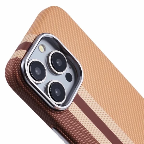 Mobilskal till iPhone 15 Pro Max Magsafe Kevlar Aramid Fiber - Gul Gul