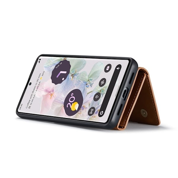 DG.MING Konstläder Plånboksfodral för Google Pixel 7 Pro 5G - Brun